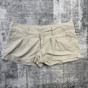Hollister Micro Mini Shorts Womens 9 Khaki Polka Dot Low Rise Booty Y2K Festival